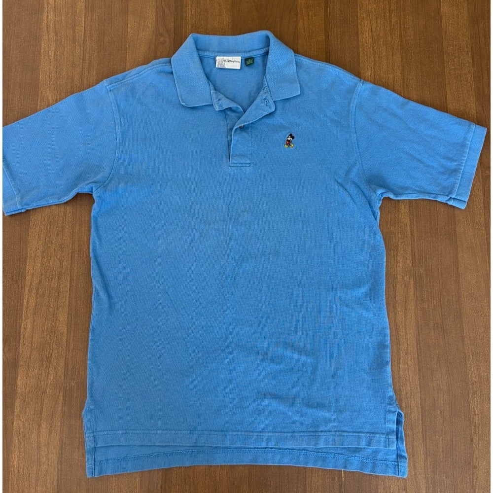 Embroidered‎ Mickey Mouse Polo Shirt Walt Disney World Men's Medium Baby Blue
